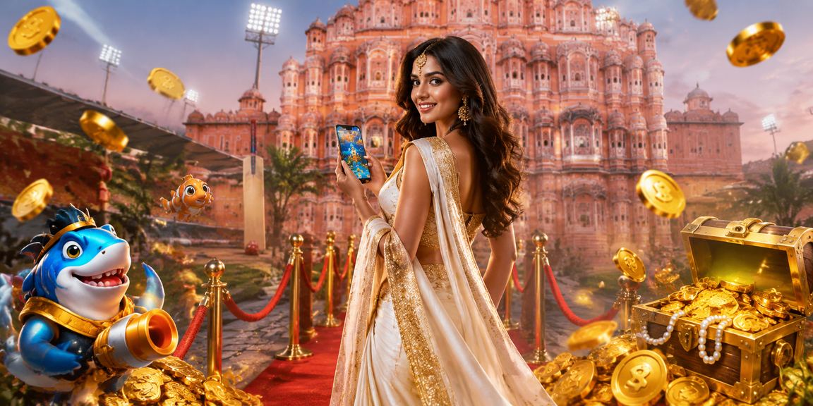 Traditional scene in Jaipur with cricket and festive atmosphere